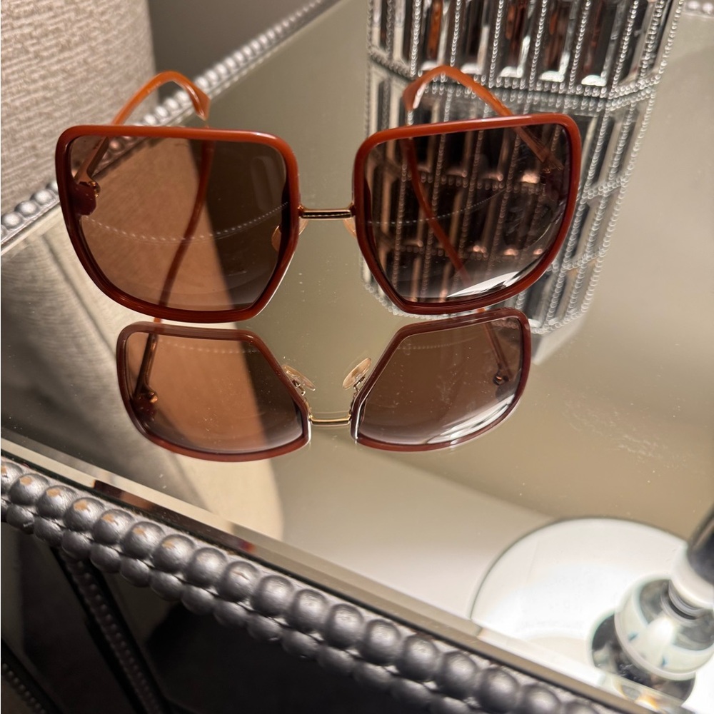 Fendi Chic Brown Square Sunglasses